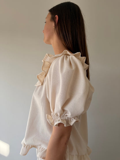 Ruffle Blouse ~ Cream