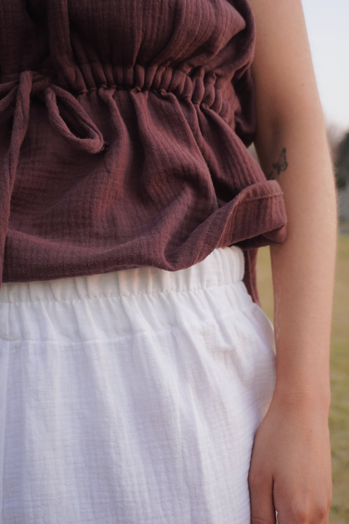Double Plum Pants White