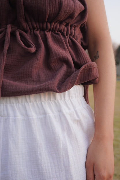 Double Plum Pants White