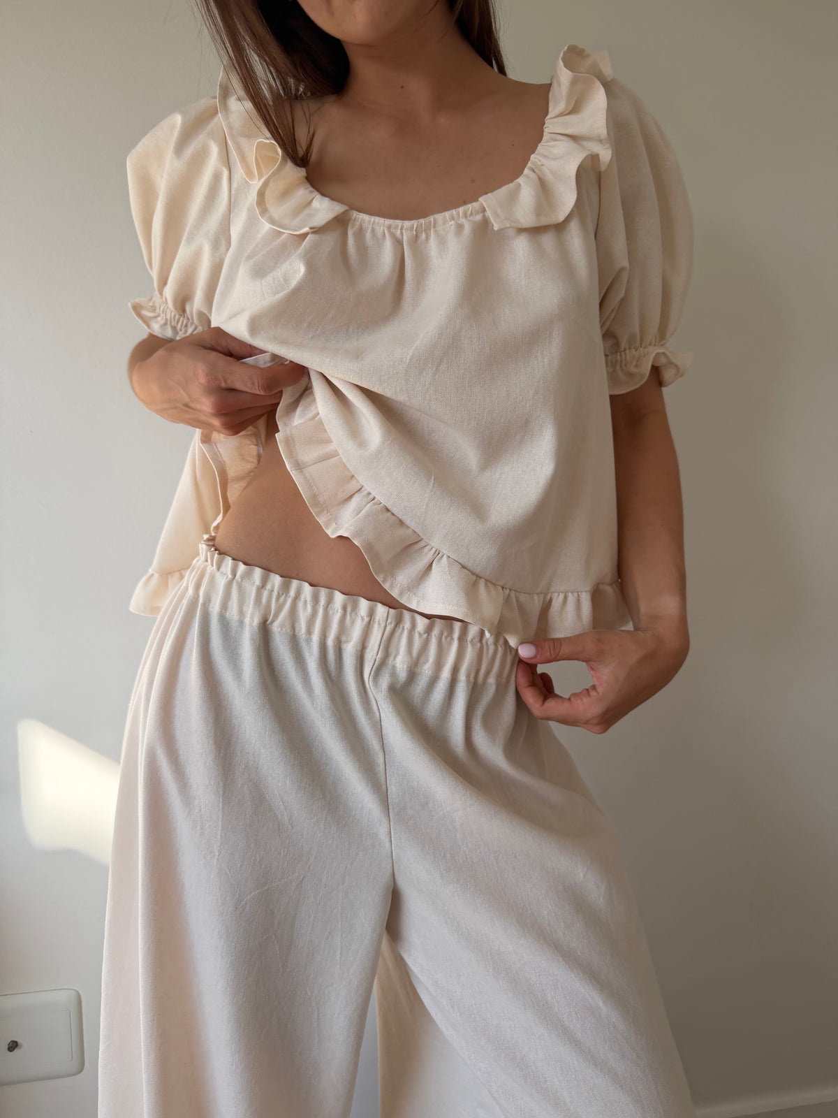 Ruffle Blouse ~ Cream