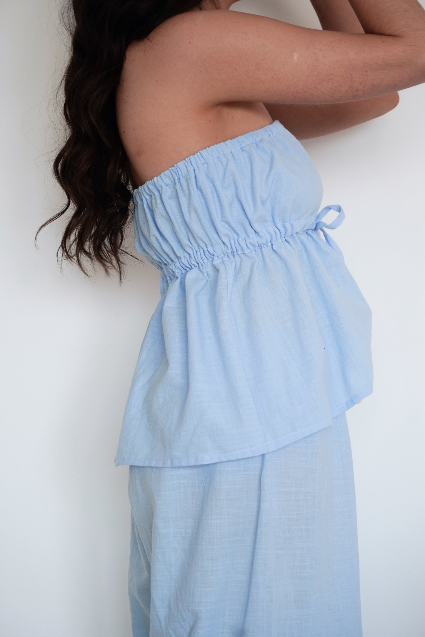 Strapless Top Blue