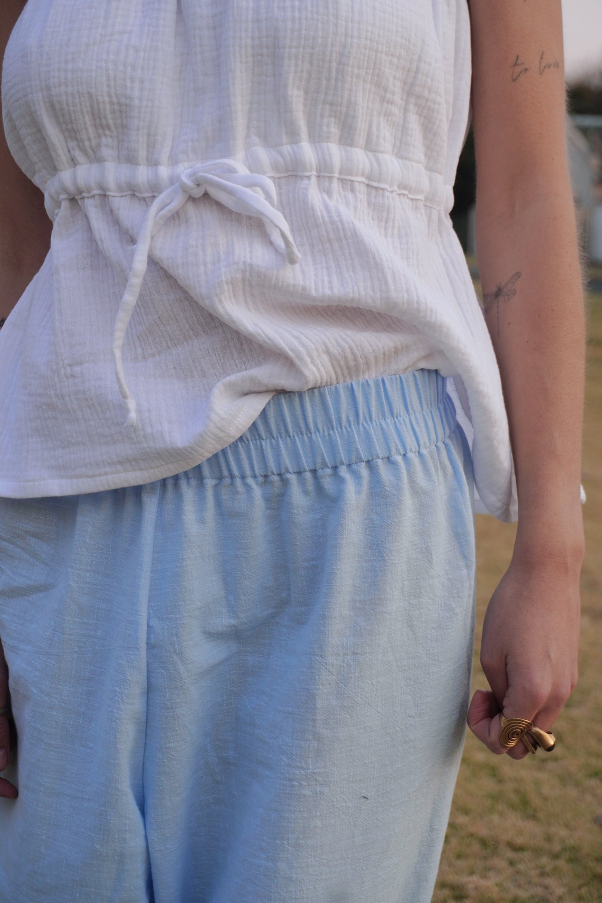 Double Plum Pants Blue