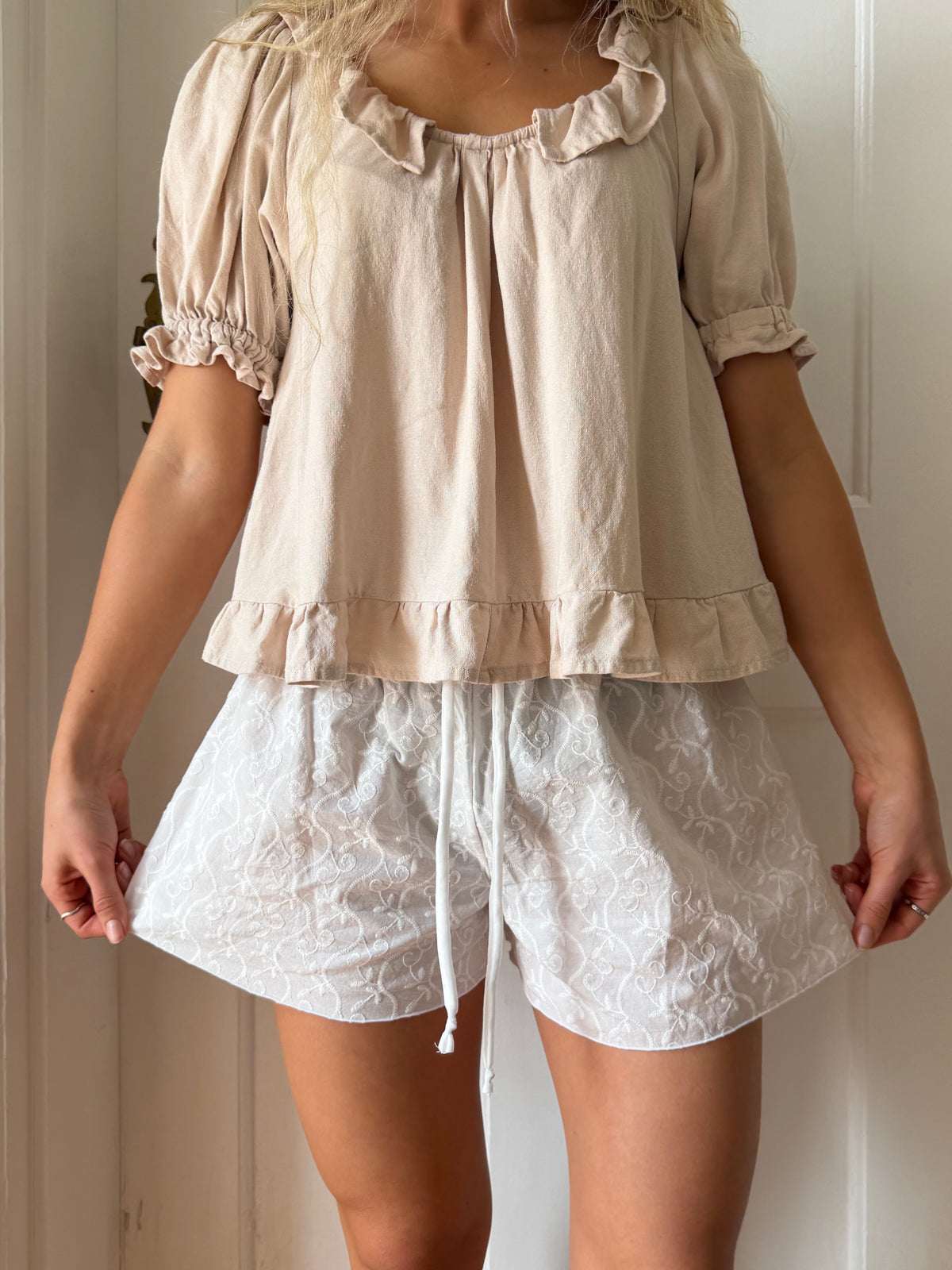 Embroidered Paisley Shorts